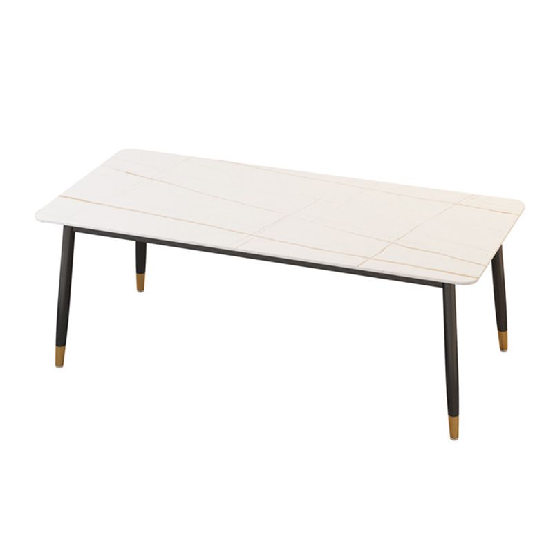 Mesa de comedor moderna de imitación de mármol con acabado mate, rectangular, 4 patas