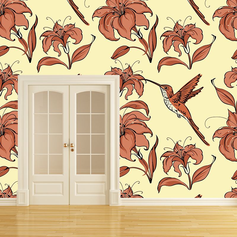 Illustration Environment Friendly Mural Wallpaper Plant Pattern Living Room Wall Mural