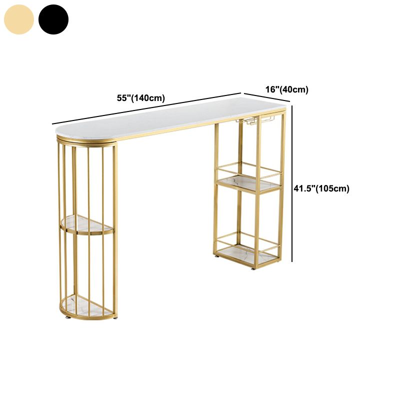 1/2/3 Pieces Marble Bar Table Set Glam Matte Finish Bar Stool and Table Set