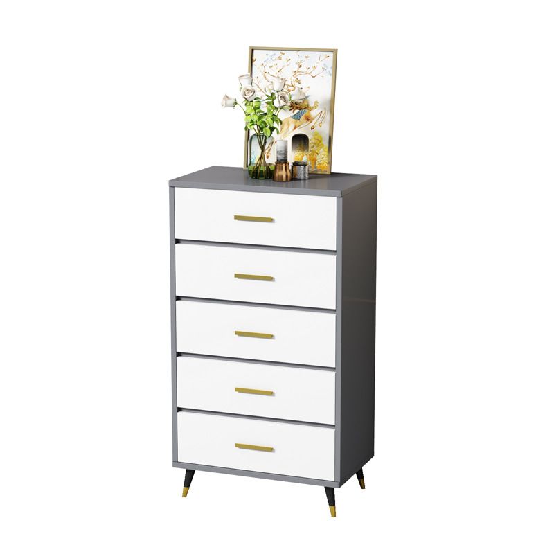 Stone Glam Storage Chest Bedroom Vertical Chest with Drawers