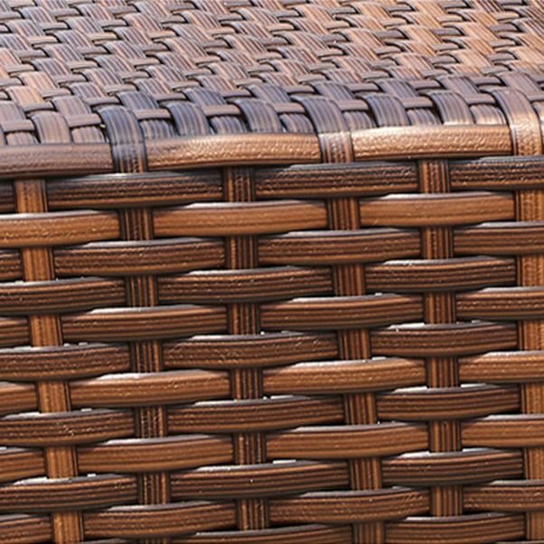 Contemporary Glass Top Dining Table Set 1/2/5/7 Pcs Brown Wicker Dining Set