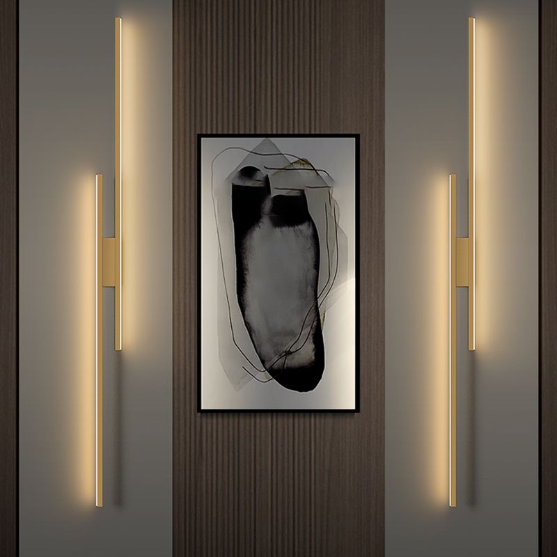 Modernism Metal Sconce Light Fixtures Gold Shade Wall Light for Foyer