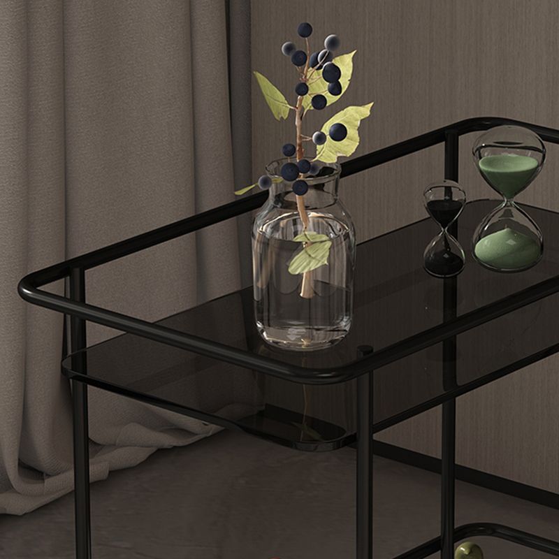 23.62" Tall 4 Legs Side Table Modernistic Metal Side End Snack Table