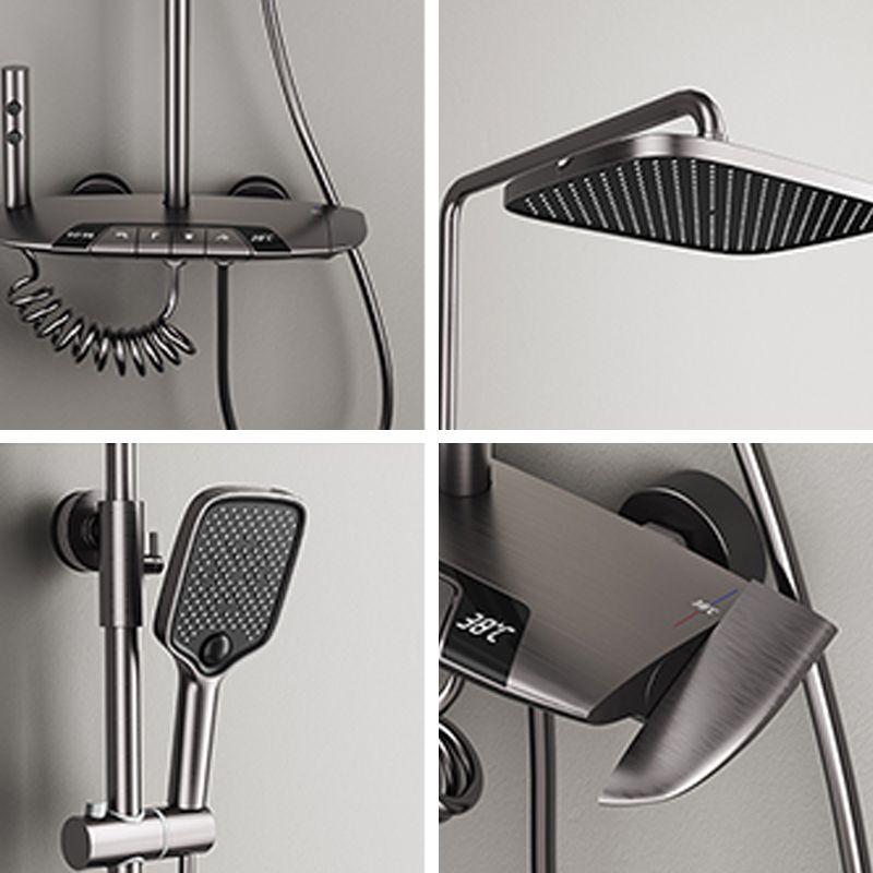 Modern Shower Head Combo Brass Swivel Slide Bar Included Wall Mounted Shower System