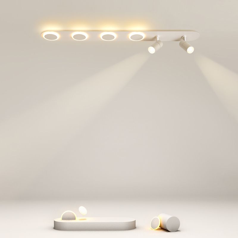 Luz de techo de semi-ras de LED rectangulares en blanco en simplicidad moderna Montaje a ras de hierro forjado con sombra acrílica