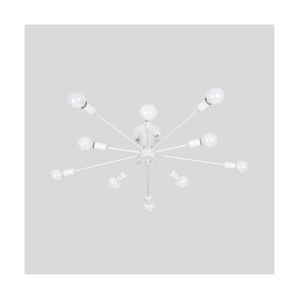 Nordic Metal Sputnik Ceiling Flush Mount Light 5/10 Lights White/Black Bedroom Semi Flush Ceiling Light