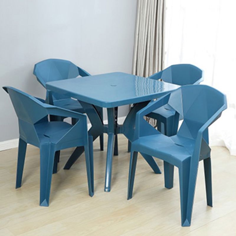 Modern Waterproof Square Courtyard Table Plastic Base Outdoor Table