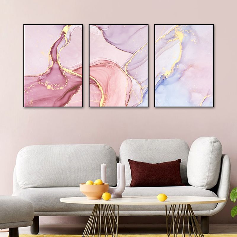 Watercolor Pattern Canvas Print Soft Color Modern Art Style Painting for Living Room