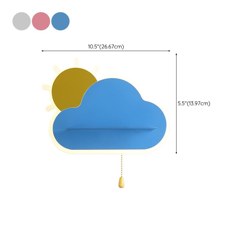 Cartoon Style Iron Wall Light LED Cloud Shape Wall Lamp for Children's Room