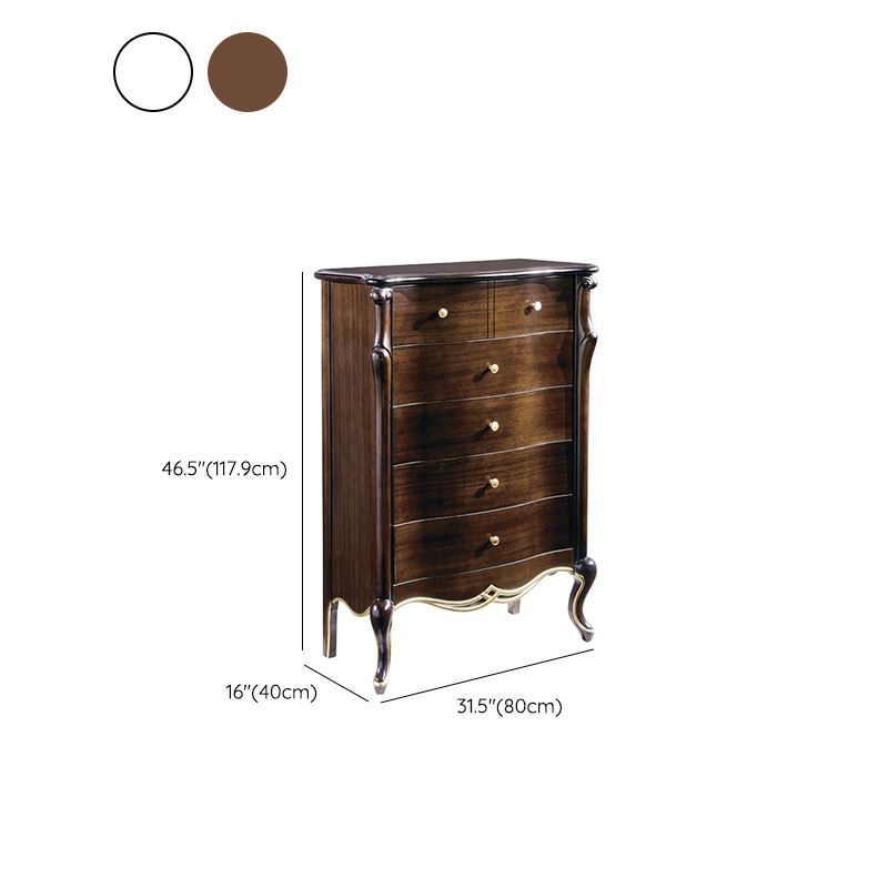 Mid-Century Modern Storage Cabinet Solid Wood 5/6-Drawer Accent Chest