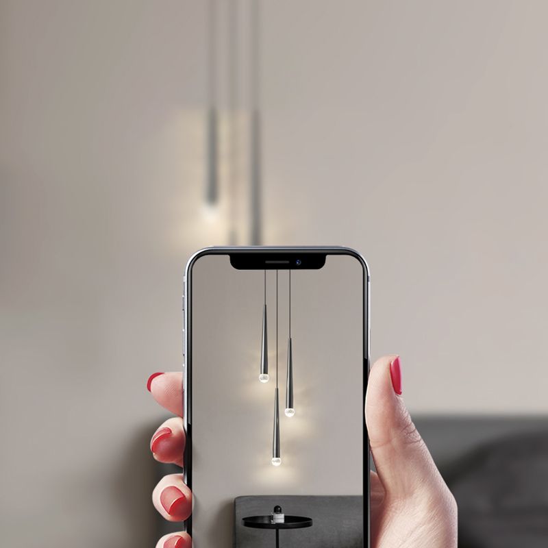 Lámpara de suspensión de techo cónico de estilo de cristal de estilo moderno