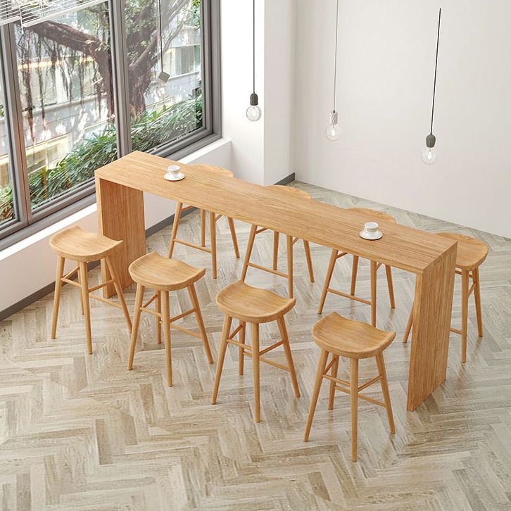 1/5/9 Pieces Table and Stool Set Modern Solid Wood Pub Table Set