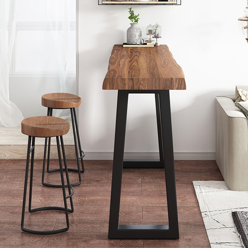 Industrial Counter Height Set 1/2/3 Pcs Solid Wood Bar Table and Stools