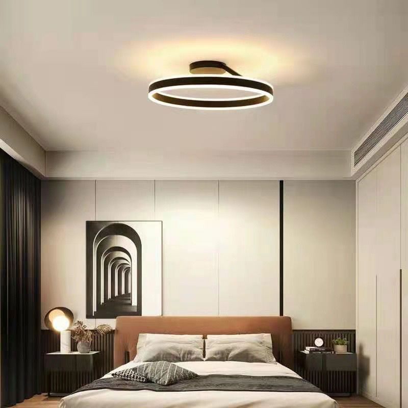 Luz empotrada LED de metal 1 luz de montaje semi empotrado de anillo de estilo moderno