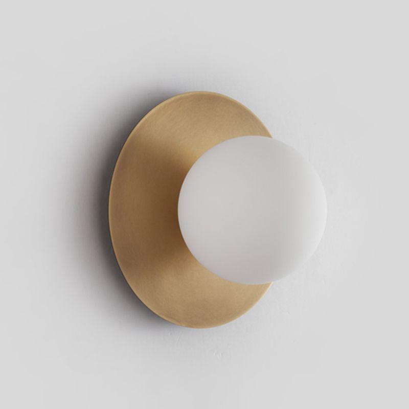 Orb Wall Mounted Light Fixture Contemporary Style Glass Flush Mount Wall Sconce for Bedroom
