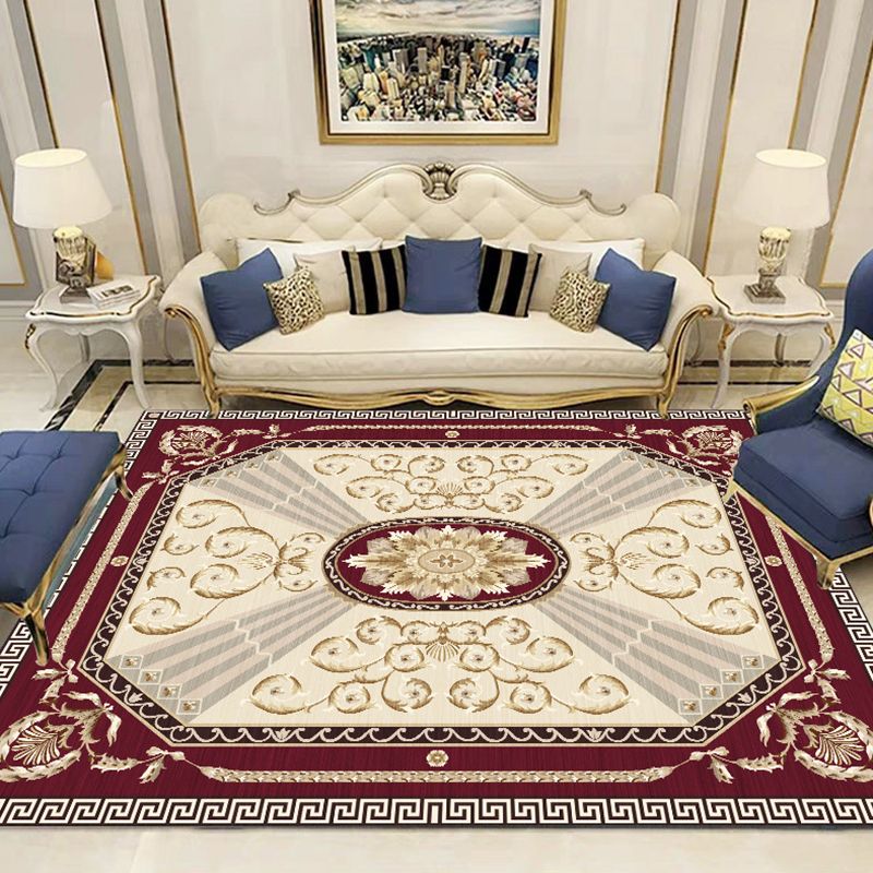 Mehrfarbiger moderner Teppich aus Polyster mit Blumenmuster, rutschfeste Rückseite, schmutzabweisender Innenteppich für den Salon