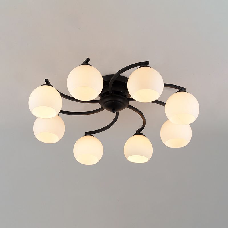 Lámpara de montaje de punto de luz de techo de bola tradicional en negro
