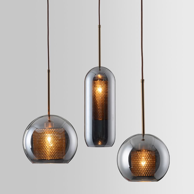 1-Licht-Glas-HABE-Beleuchtungsbehandlung Minimalismus Anhänger Lichtkit für Esszimmer