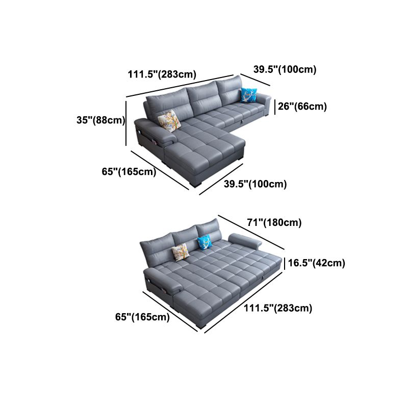 Tufted Back Faux Leather Stain-Resistant Furniture Sectionals