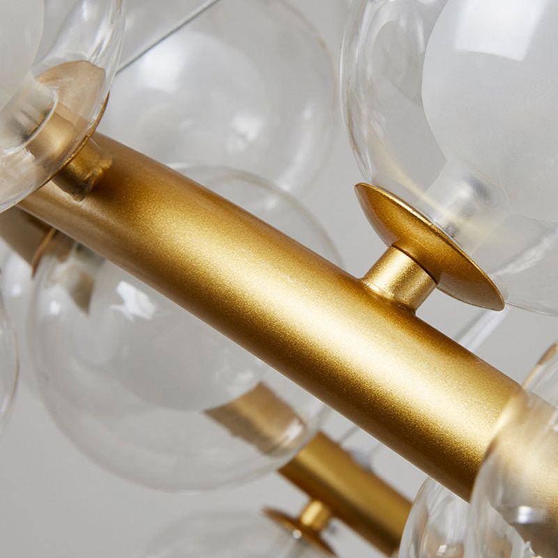 Suspension en verre transparent et givré lustre minimaliste pour le salon