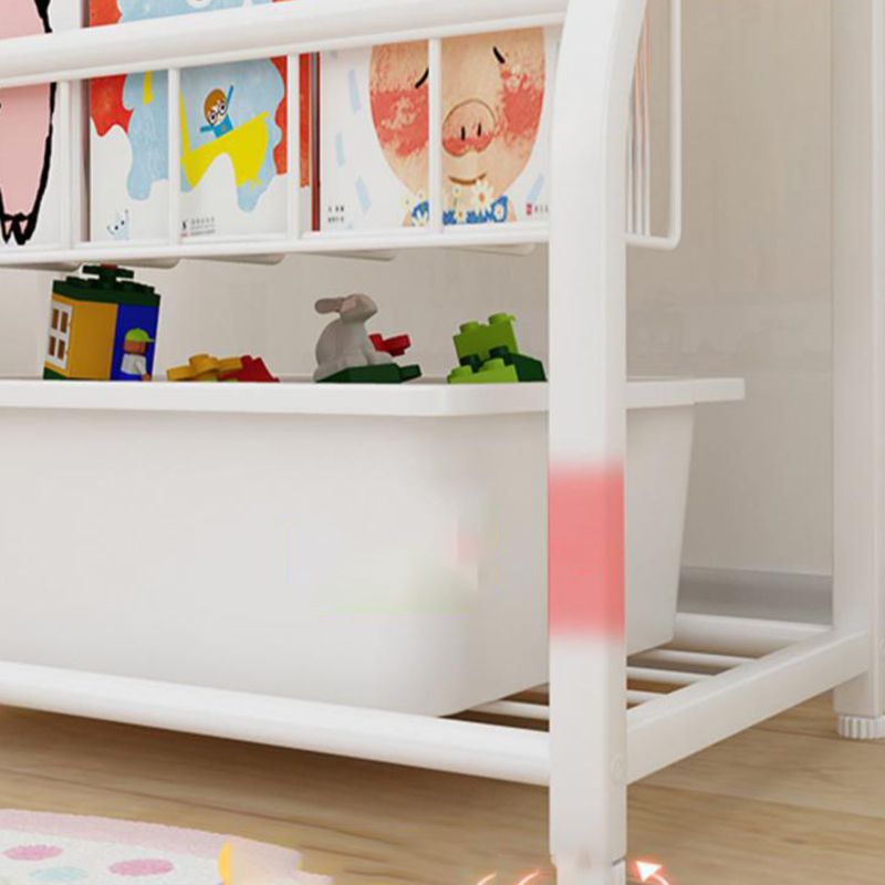 Scandinavian Ladder Bookshelf Metal Closed Back Bookcase with Shelves