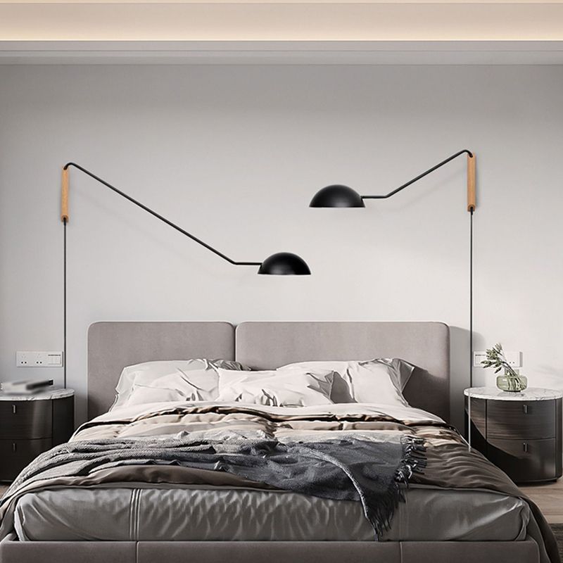 Metal Wall Lamp Industrial Style 1-light Shape Wall Mounted Lighting for Bedroom