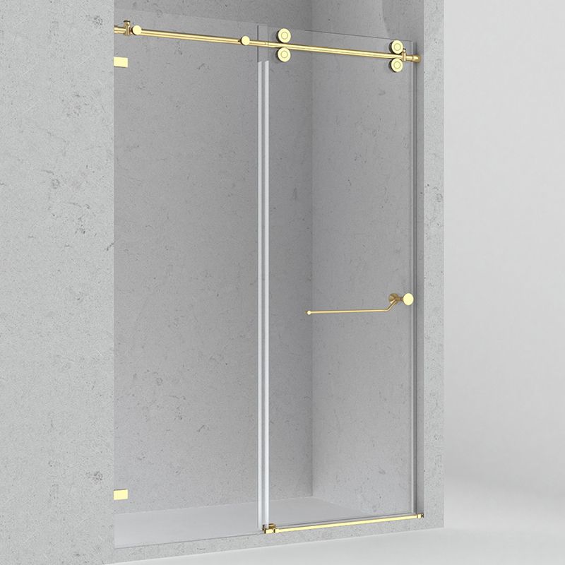 Minimalist Stainless Steel Hanging Wheel Frameless Single Sliding Shower Door