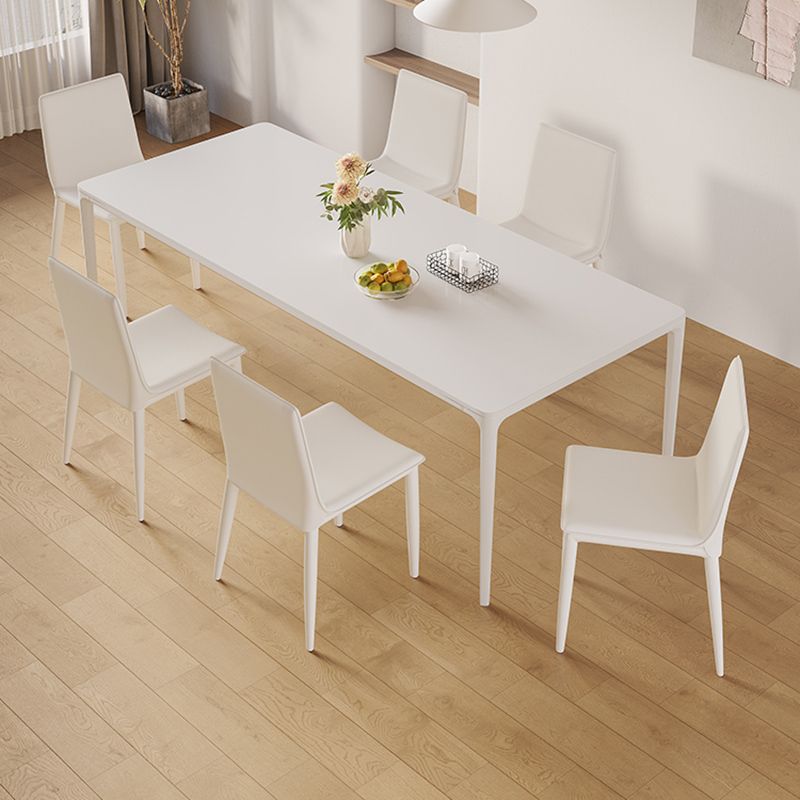 Modern 1/3/4/5/7 Pieces Dining Table Set Stone Rectangle Furniture in White