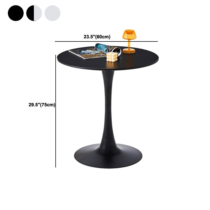 Modern Wooden Coffee Table Round Top Shape Pedestal Cocktail Table