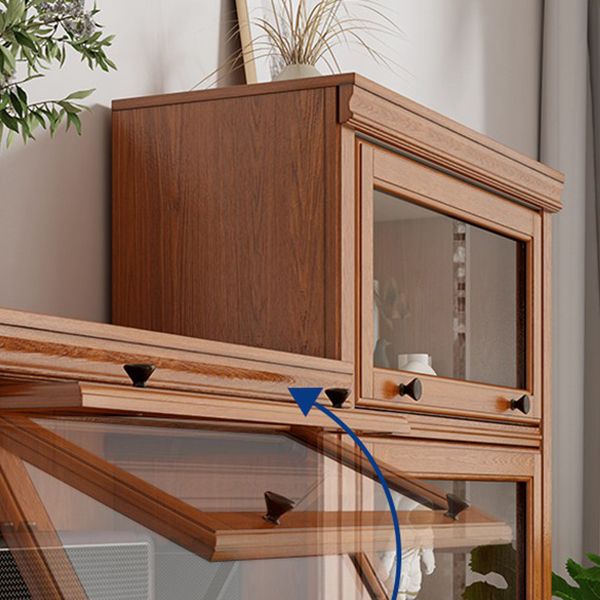 Wooden Contemporary Bookcase Standard Closed Back Bookshelf with Cabinets