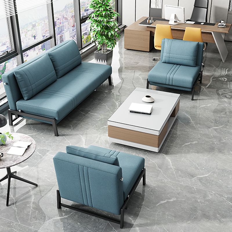 Faux Leather Contemporary Sofa Bed Armless Stain Resistant Bed Sofa Couch