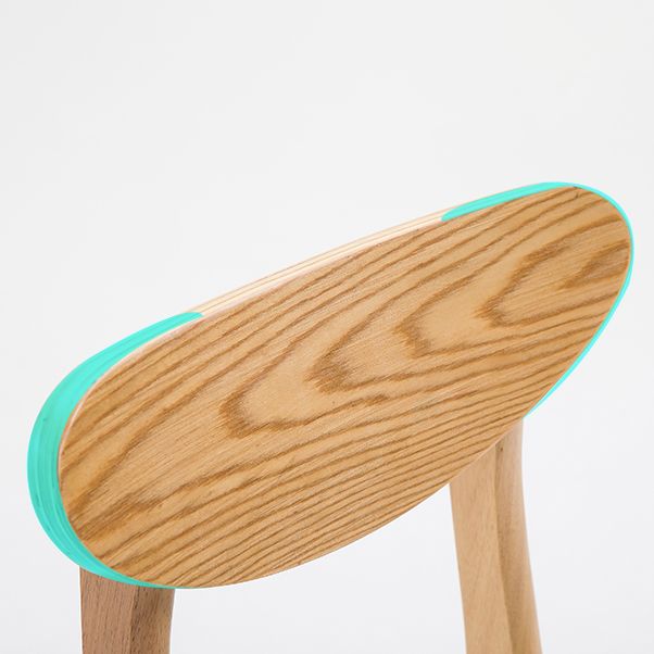 Scandinavian Oak Wood Home Stool Matte Finish Upholstered Bar Stools