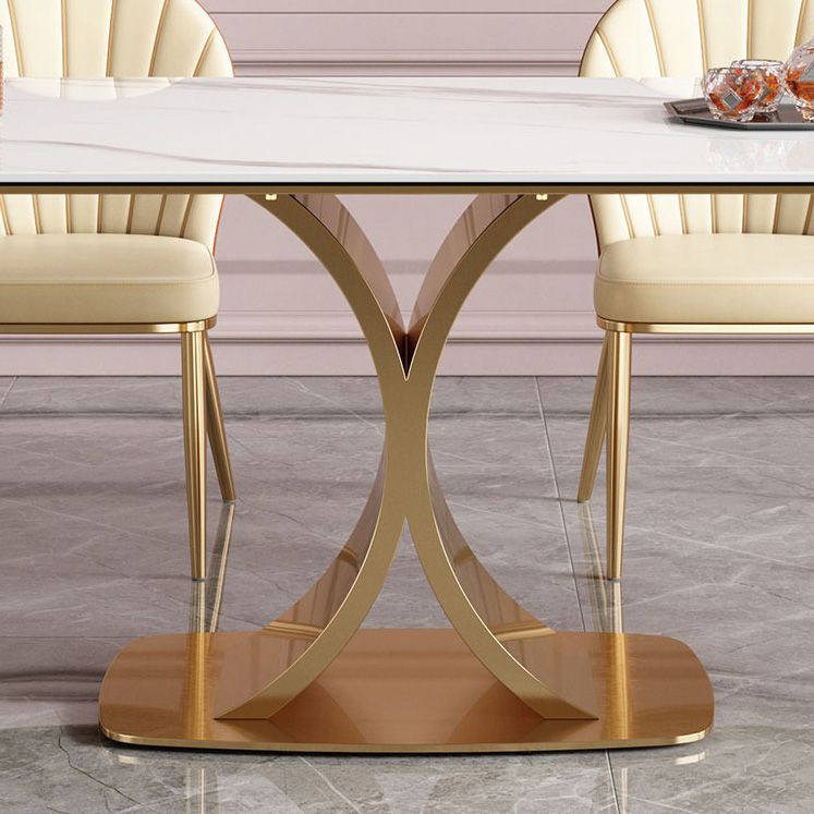 Nordic Sintered Stone Top Dining Set Rectangle 1/3/4/5/7 Pieces Dinette Table Set