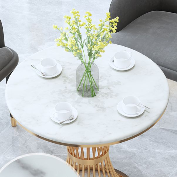 Glam Sintered Stone Dining Set Round 1/2/3/4/5 Pieces Dining Set for Home Use