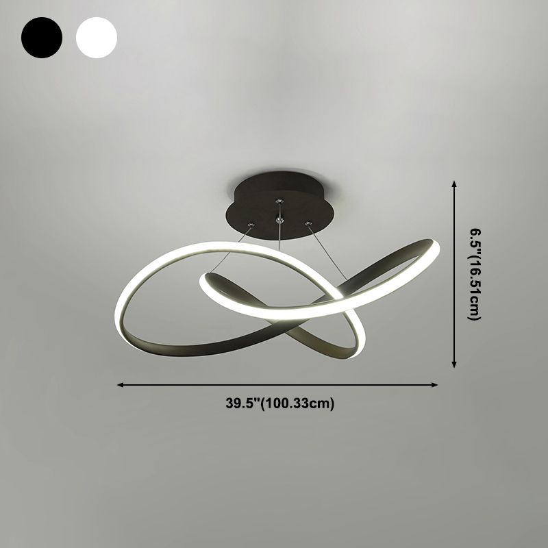 Geometry Line LED Ceiling Light Silicone Shade Modern Flush Mount Lamp for Bedroom