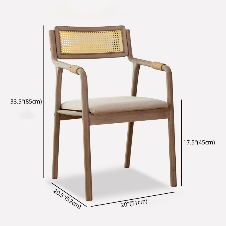 Traditional Style Rubberwood Chairs Kitchen Open Back Dining Side Chair