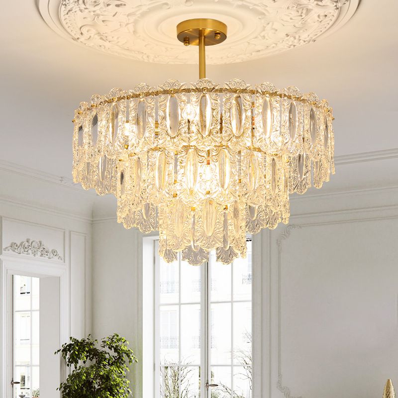Luminaire ludique à plusieurs niveaux Éclairage de pendentif en verre moderne pour restaurant