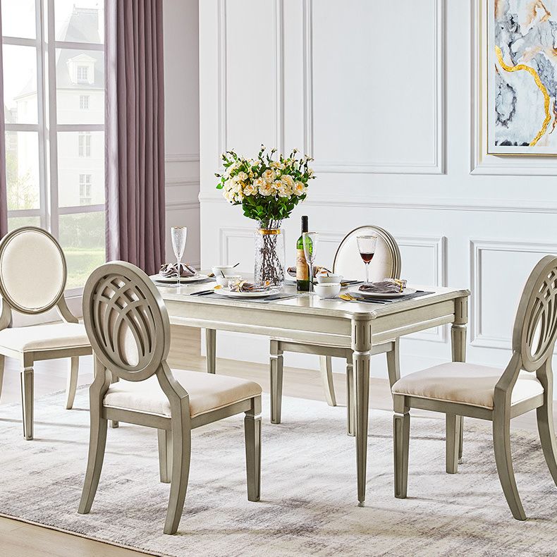 Modern Farmhouse Dining Table Set with 4 Legs Base Dining Room Furniture for Home Use