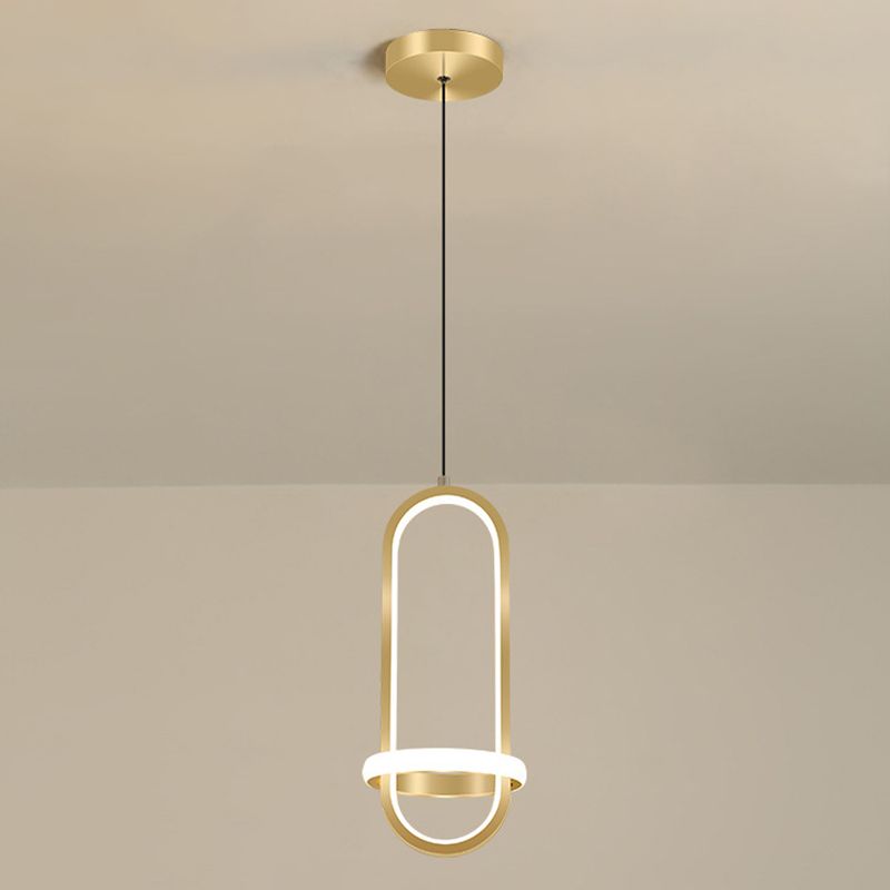 Oval Aluminium Ceiling Pendant 47"Suspension Wire Ceiling Pendant Light for Bedside