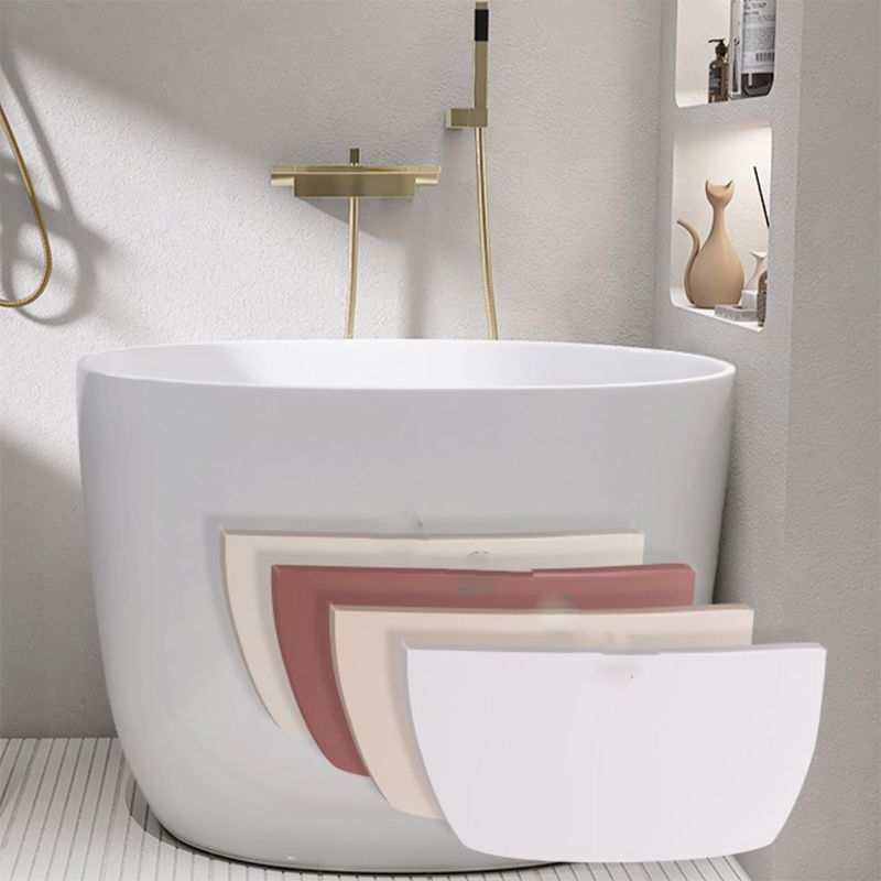 Modern Ellipse Acrylic White Bathtub Back to Wall with Drain Bath Tub