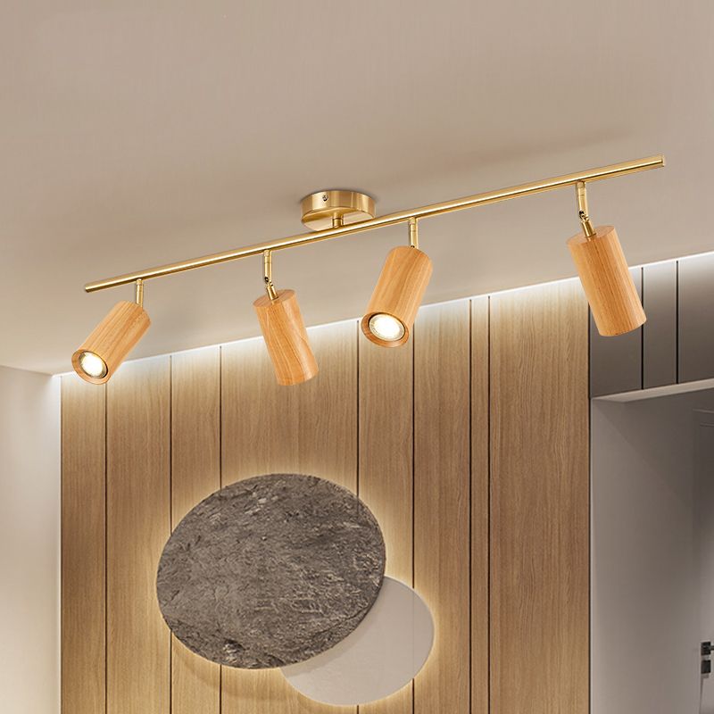 Zylindrische Formschiene Deckenlampe moderne Holzspüschhalterung für Gang
