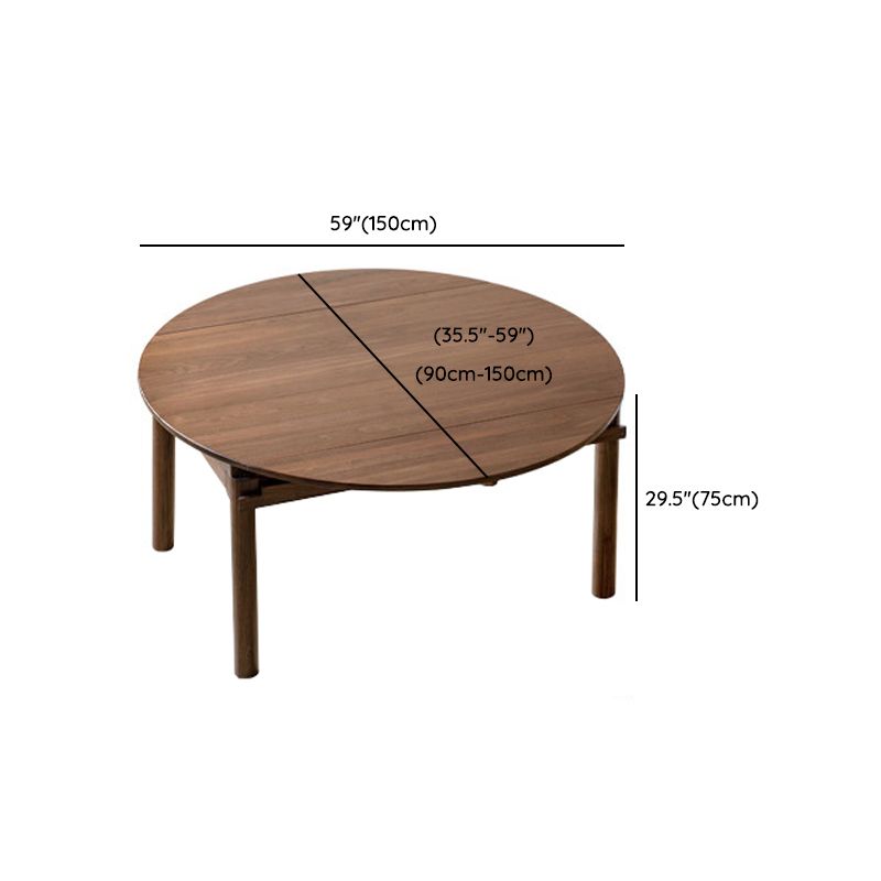 Modern Solid Wood Dining Table Set Drop Leaf with 4 Chairs for Home