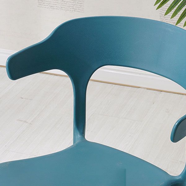 Sillas apilables de estilo moderno, silla con respaldo abierto sin brazos y patas de plástico para cocina