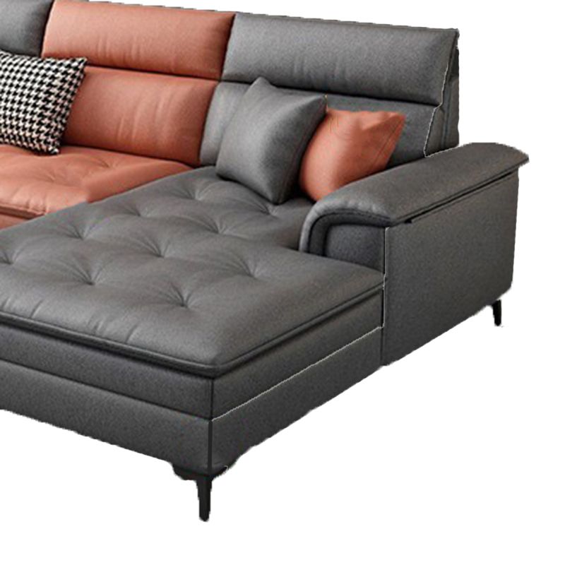 133.86" L √ó 68.89" W √ó 37.40" H Faux Leather Sofa High Back Square Arm Sectional