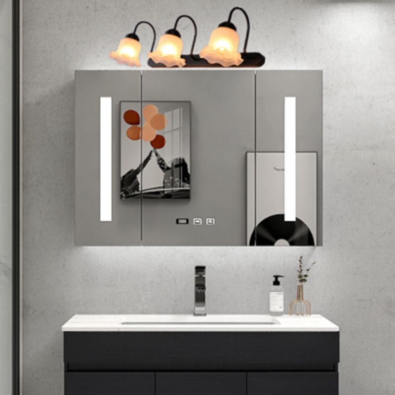 3-Light Traditional Bathroom Vanity Light Vintage Style Wall Light with Shades