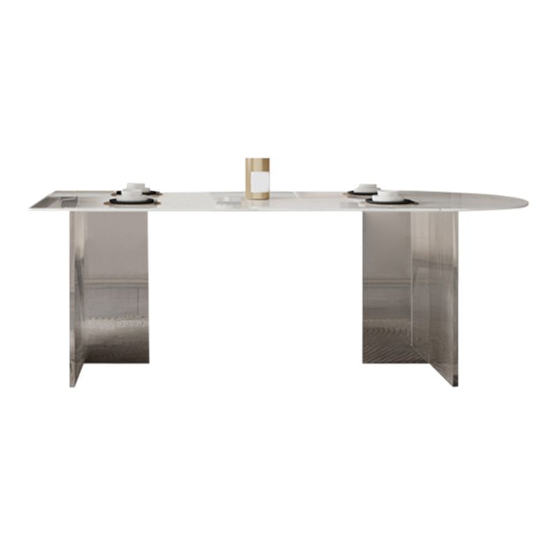 Sintered Stone Dining Table Acrylic Base Dinner Table for Dining Room