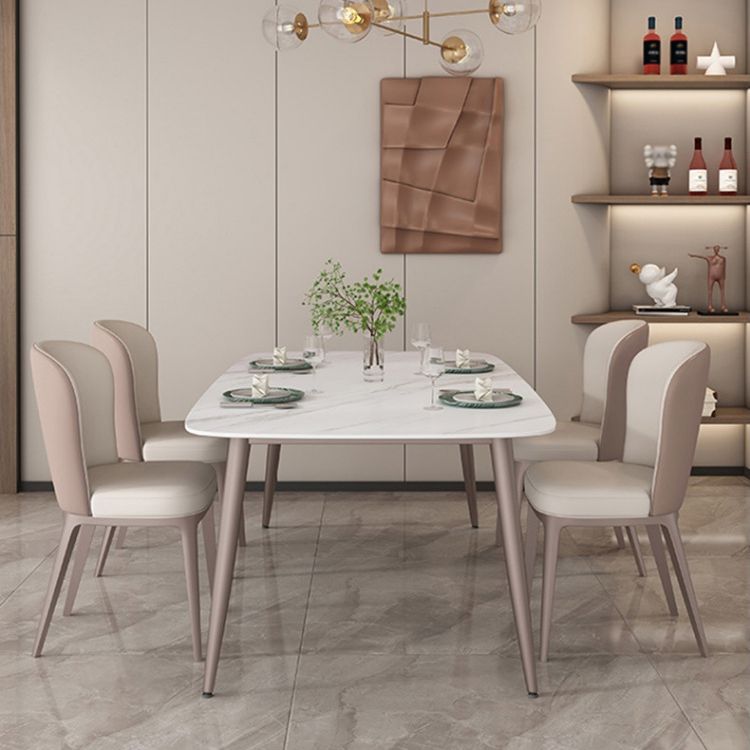 Modern Sintered Stone Dinette Set 1/2/5/7 Pieces Rectangular Dining Set