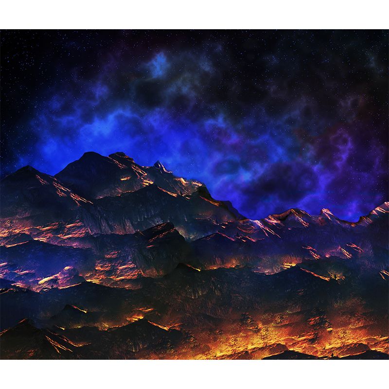 Mountain Illustration Mildew Resistant Mural Wallpaper Living Room Wall Mural