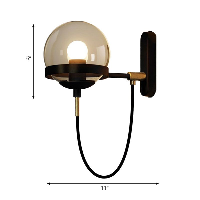 Zwart/gouden bal sconce verlichting modernistisch