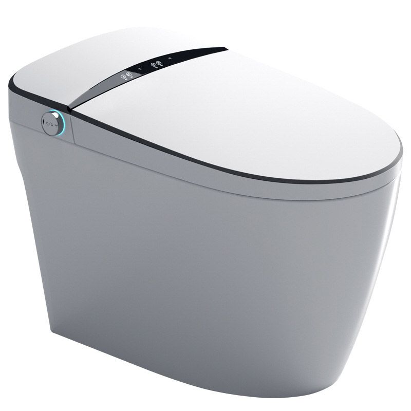 Modern Skirted White Concealed Tank Toilet ABS Floor Mounted Flush Toilet with Seat